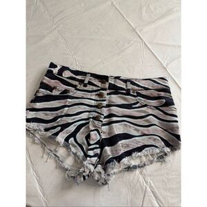 Some Days Lovin Zebra Cut Off Shorts Size XS